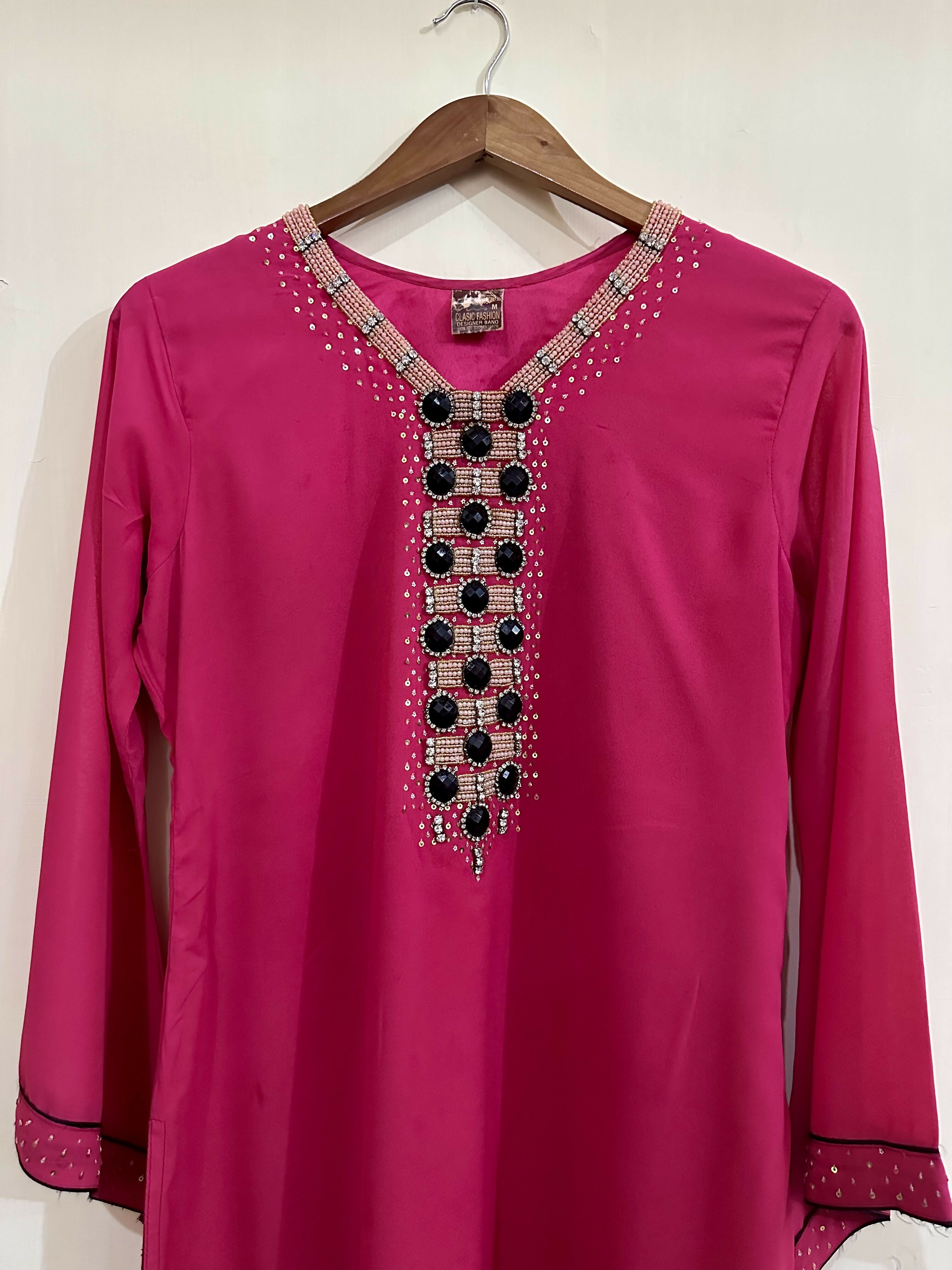 Pink 3 PC Suit | Women Locally Made Formals | Medium | Worn Once