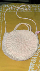 Cream Round Bag | Women Bags | Crossbody Bag | Small | Preloved