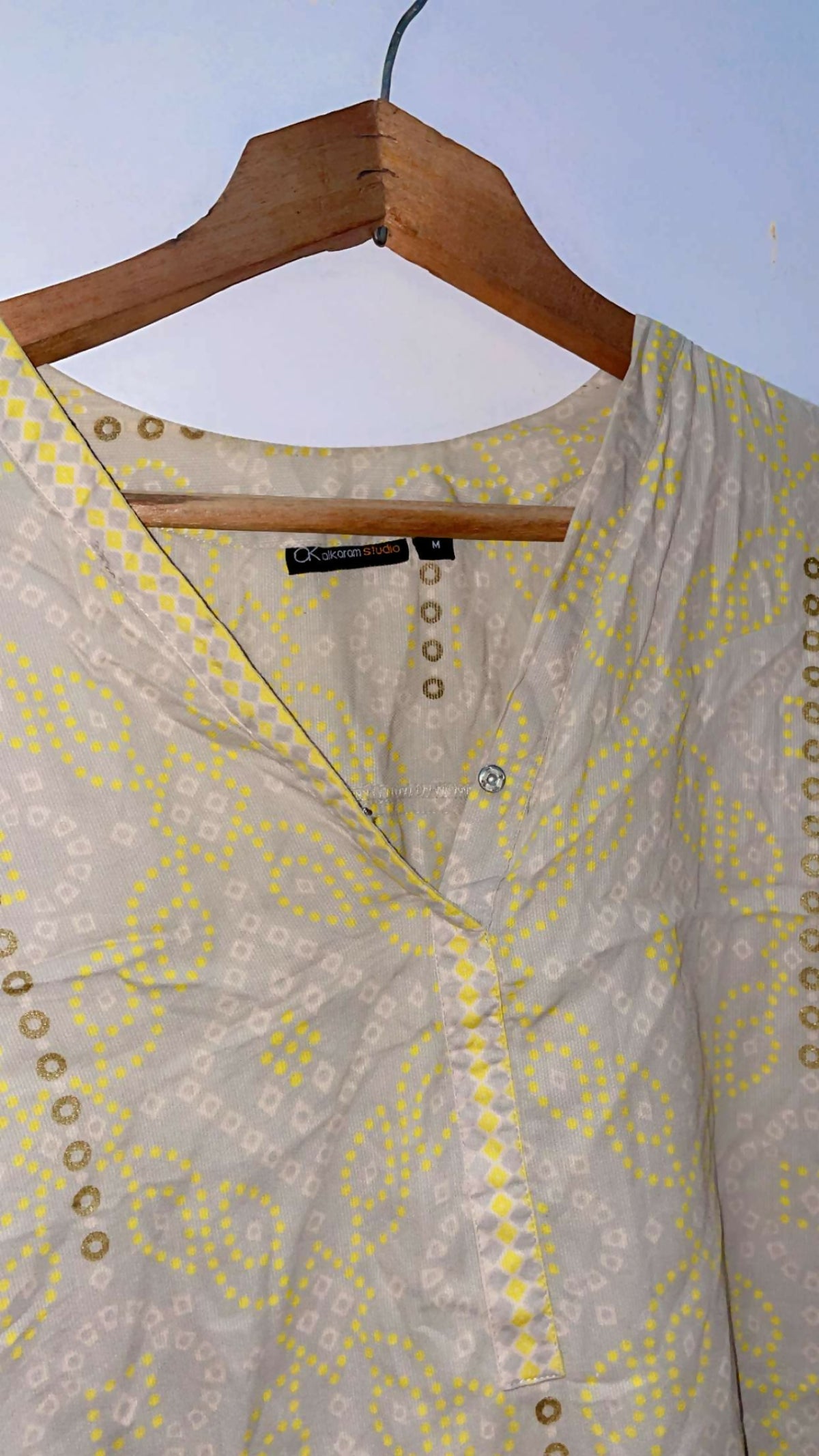 Alkaram | Women Branded Kurta | Yellow | Medium | Preloved