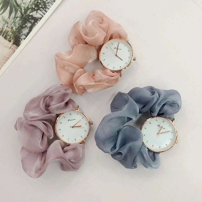Organza Scrunchie Watch | Available in 7 colors |Women Accessories | Stretchable Watch | New