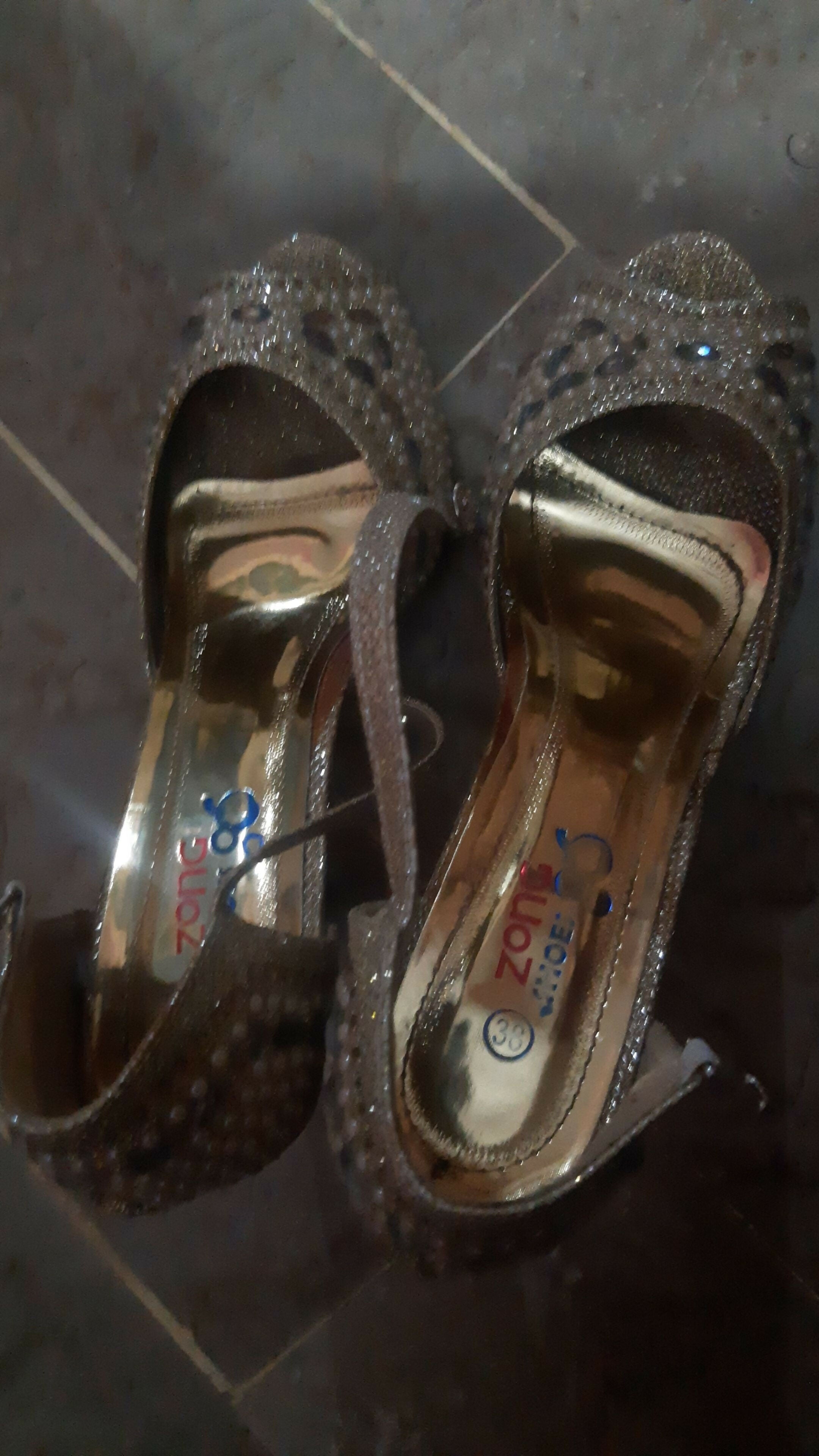 Fancy Golden Heels | Women Shoes | Size: 7 | Worn Once