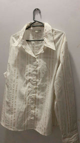 White and Golden Stylish Western Top | Women Tops & Shirts | Large | Preloved
