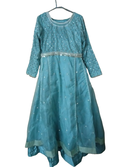 Organza Maxi | Women Frocks & Maxis | Aqua | Small | Preloved
