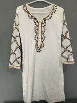 Embroidered Kurta | Women Locally Made Kurta | Small | White | Preloved