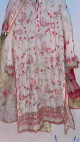 Bonanza Satrangi | Women Branded Kurta | Large | White | Preloved