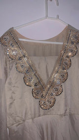Golden Double Layer Frok | Women Frocks & Maxis | Large | Preloved