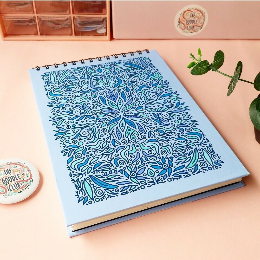 Leaves Doodle Periwinkle Sketchbook | For Your Home | Books | New