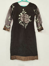 Black Embroidered Suit | Women Locally Made Kurta | Medium | New