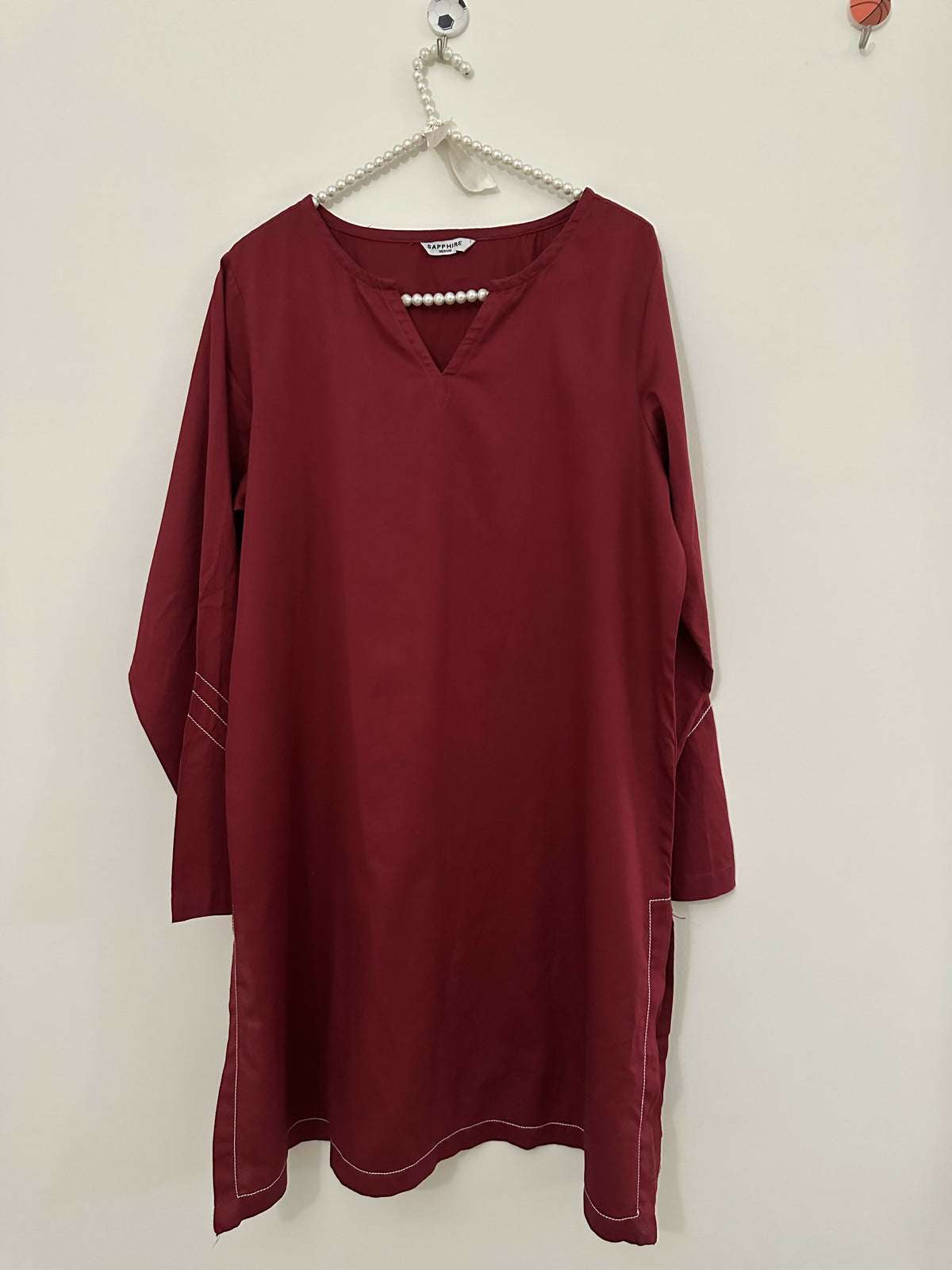 Sapphire | Women Branded Kurta | Maroon | Medium | Worn Once