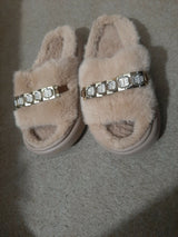 Skin Stones Fluffy Slippers | Women Shoes | Sandals & Flats | Size: 37 | New