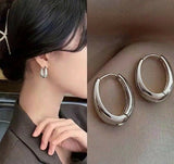 Oval Ear Hoops Pair-00470 | Women Jewelry | Earrings | Brand New