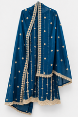 Royal Blue Embroidered Dress | Women Locally Made Formals | Medium | Worn Once