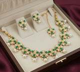 Flower Pearl Drop Necklace Set-00020 | Women Jewelry | Wedding Jewelry & Sets | Brand New