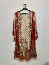 Khaadi | Women Branded Kurta | Medium | Red Silk Kurta | New