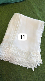 Dyeable Chiffon Lace Dupatta | Women Accessories | Duppata | Large | Brand New