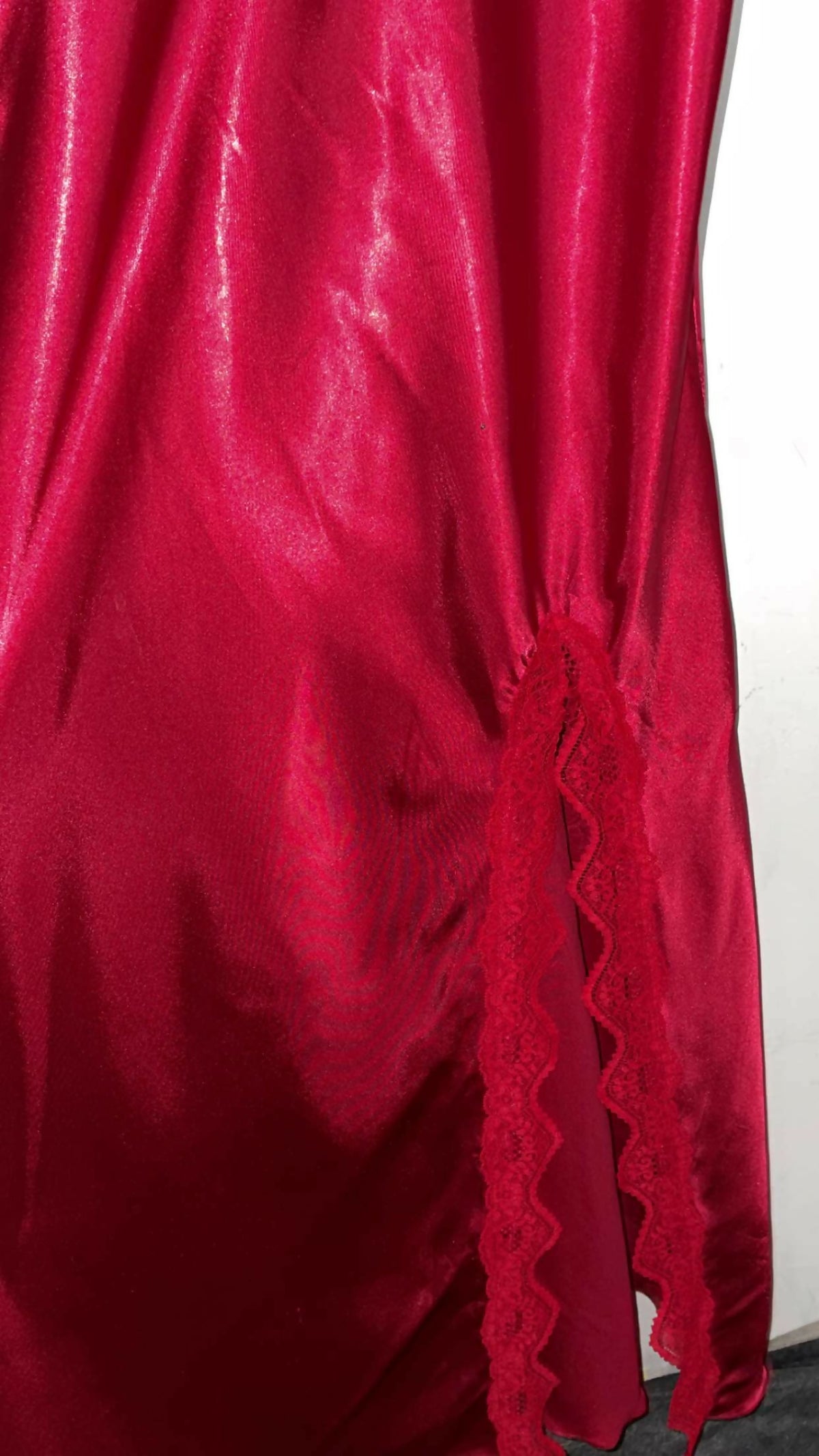 Cherry Red Silk Long Maxi | Women Frocks & Maxis | Small | Preloved