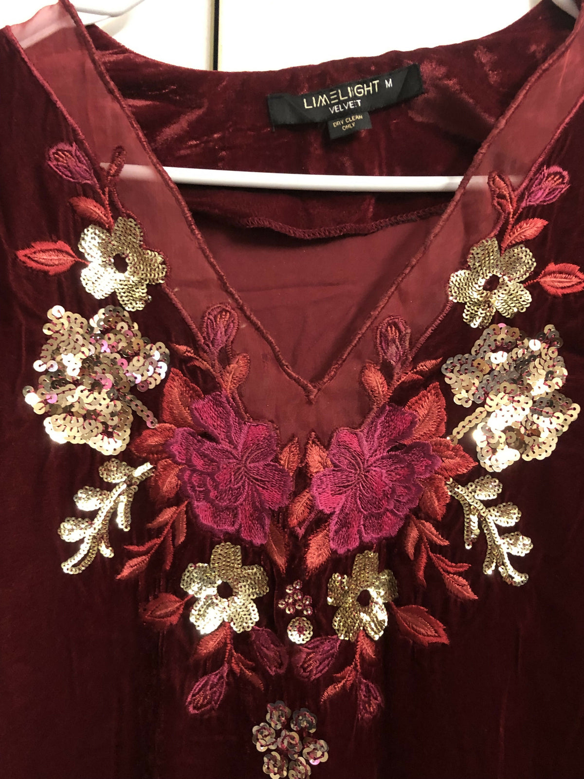 Limelight | Velvet Kaftan | Women Branded Formals | Maroon | Medium | Worn Once