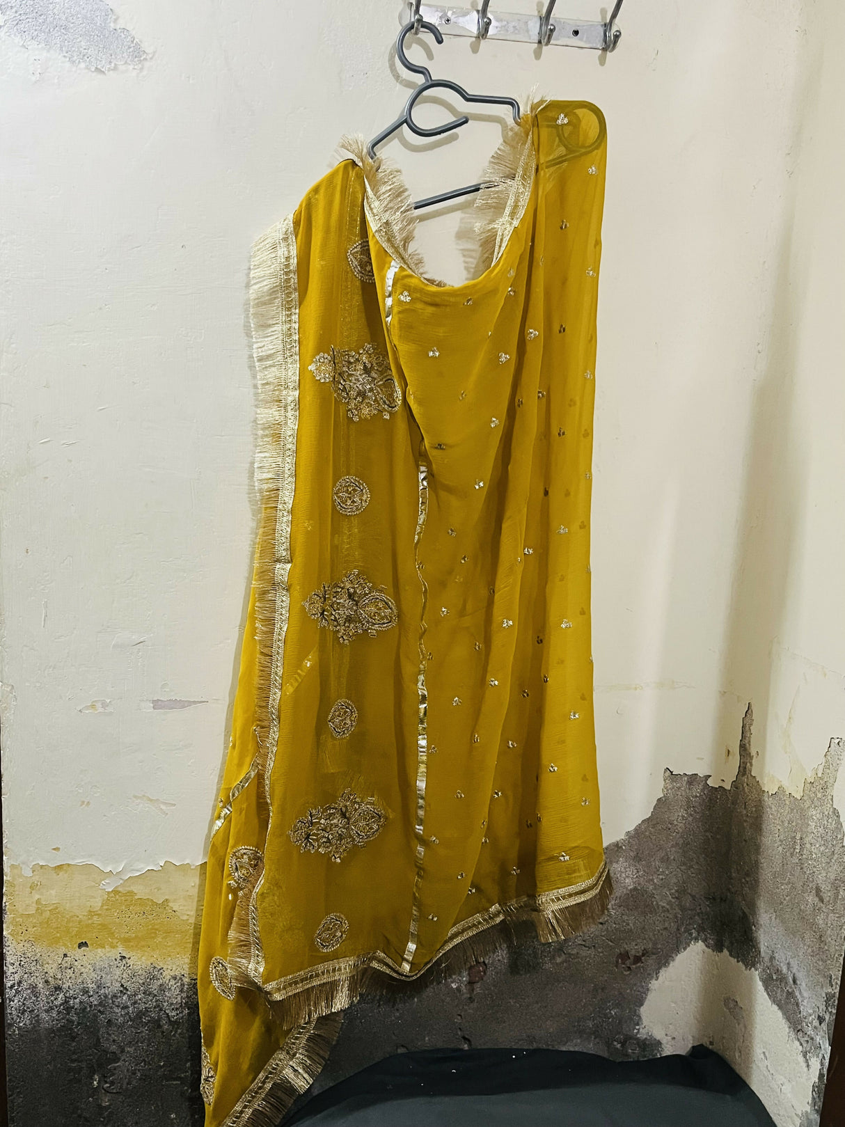 Sheikh Botique | Mehandi Chiffon Dress | Medium | Worn Once