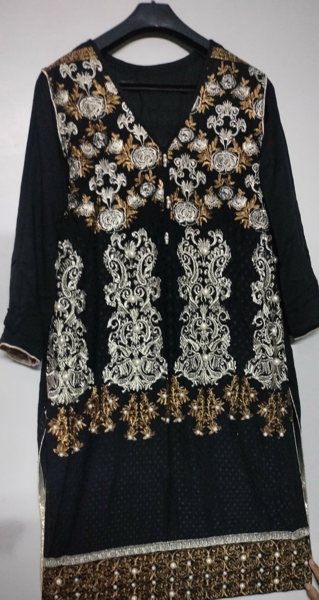 Black Embroidered  3 PC Suit | Women Locally Made Formals | Medium | Worn Once