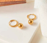 Round Ball Drop Hoops-00449 | Women Jewelry | Earrings | Brand New