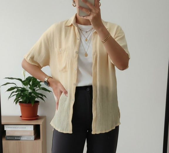 Pastel Yellow Stylish Western Top | Women Tops & Shirts | XLarge | Preloved