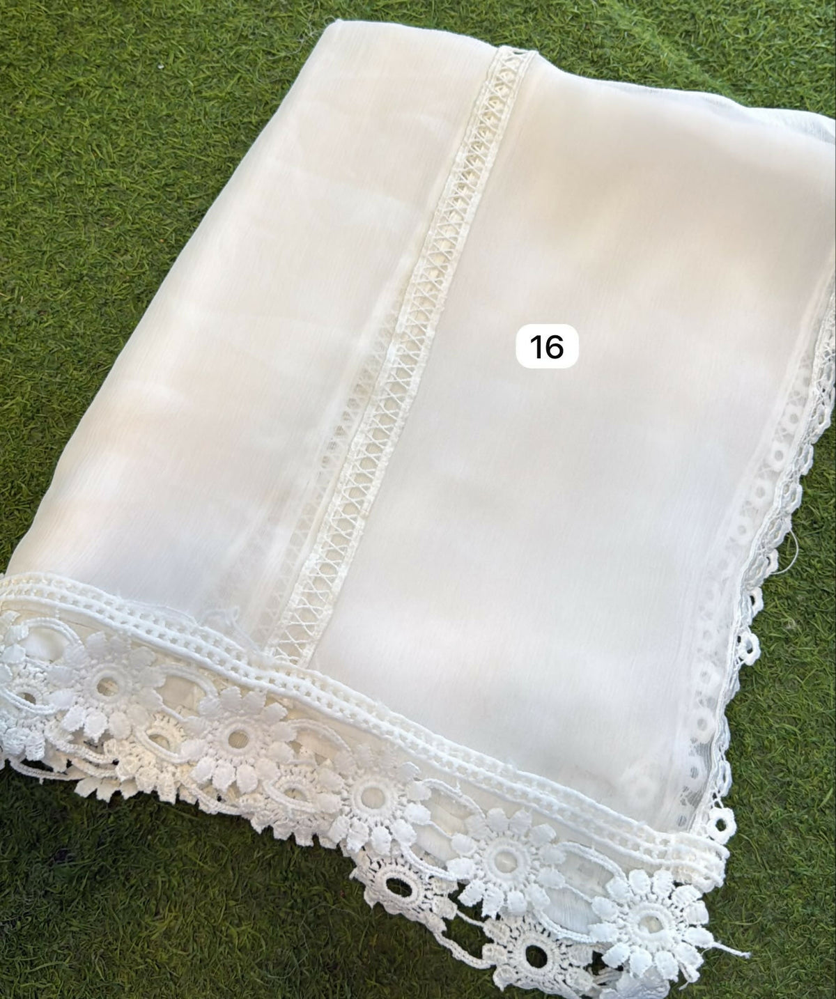 Dyeable Chiffon Lace Dupatta | Women Accessories | Duppata | Large | Brand New