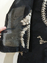 Black Organza Suit | Girls Shalwar Kameez | Small | Worn Once