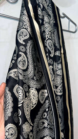 Black Printed Silk Scarf | Women Accessories | Hijabs & Scarves | Black | Worn Once