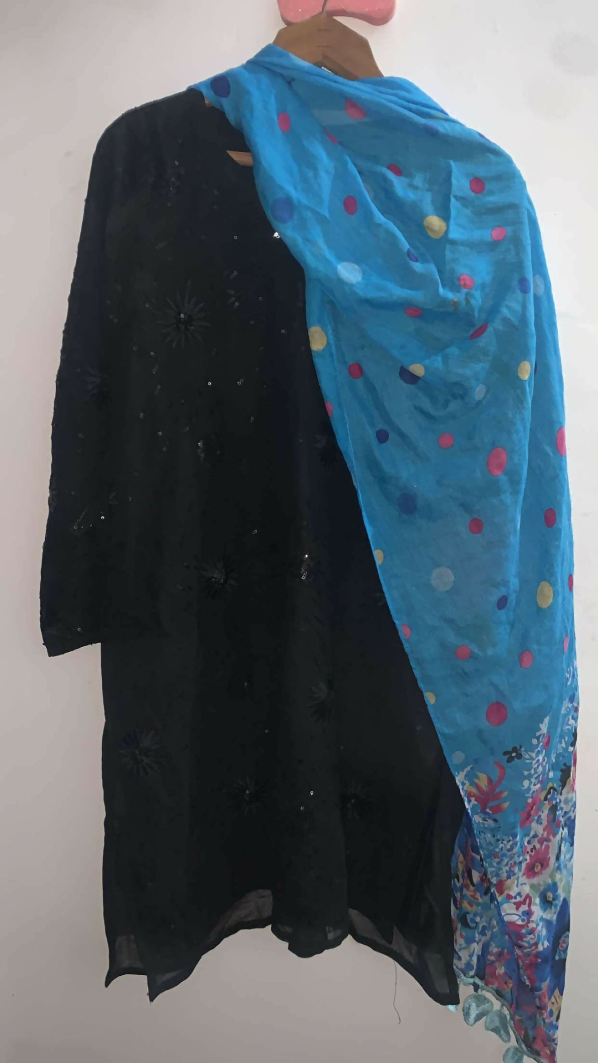 2 PC Black Dress | Women Locally Made Kurta | Medium | Preloved