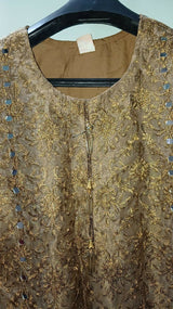 Brown Embroidered Blue 2Pcs | Women Locally Made Formals | Medium | Preloved