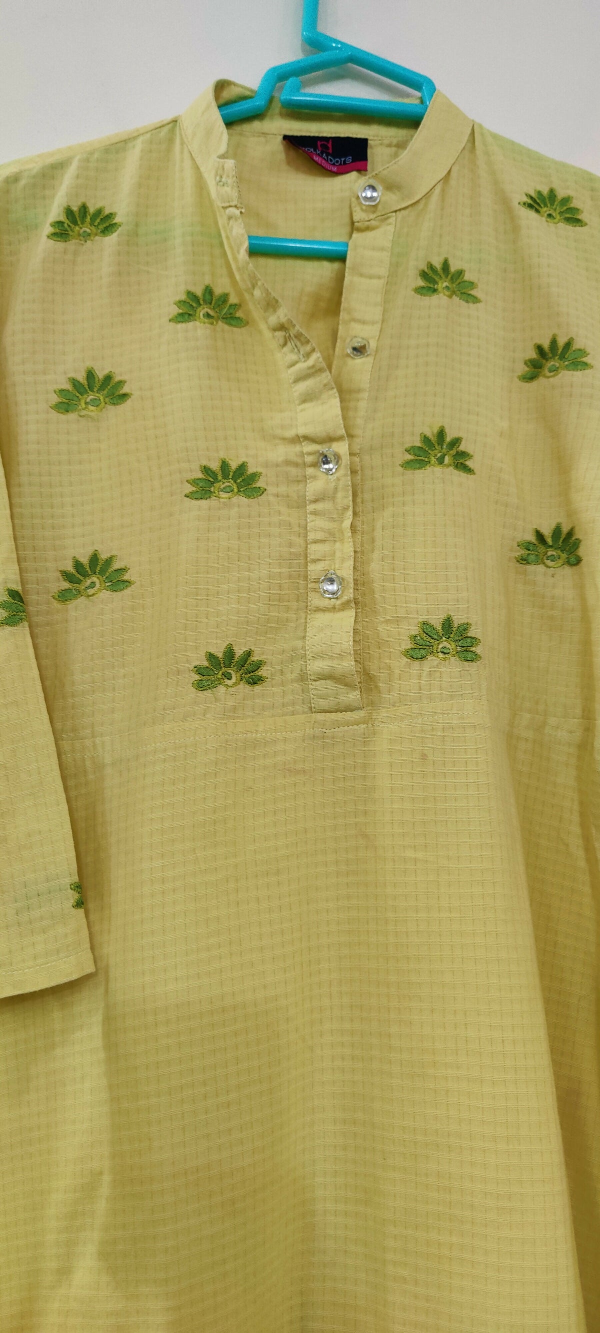 Embroidered 2 PC Dress | Women Locally Made Kurta | Yellow | Small | Preloved