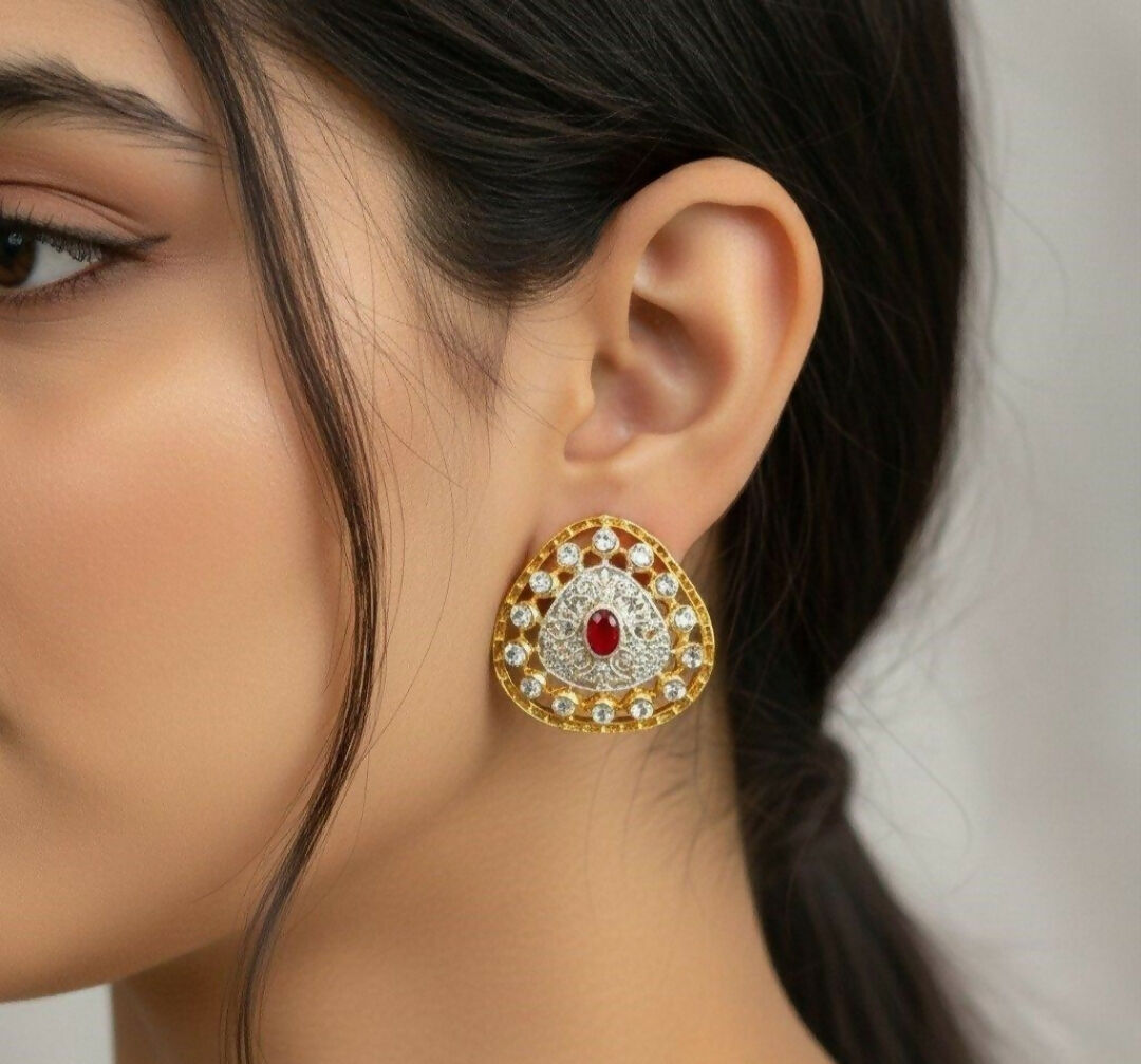 Oval Round Stone Tops-00301 | Women Jewelry | Earrings | Brand New