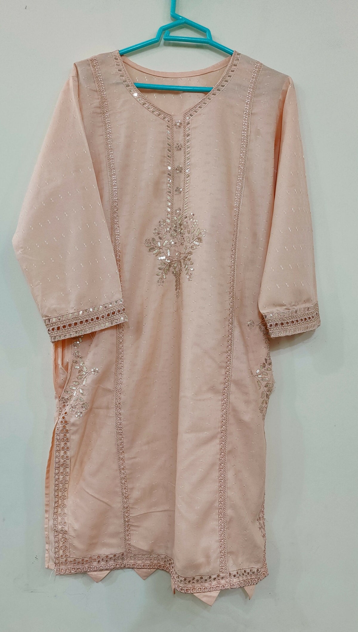 Peach 3 Pc Dress | Women Locally Made Kurta | Small | New
