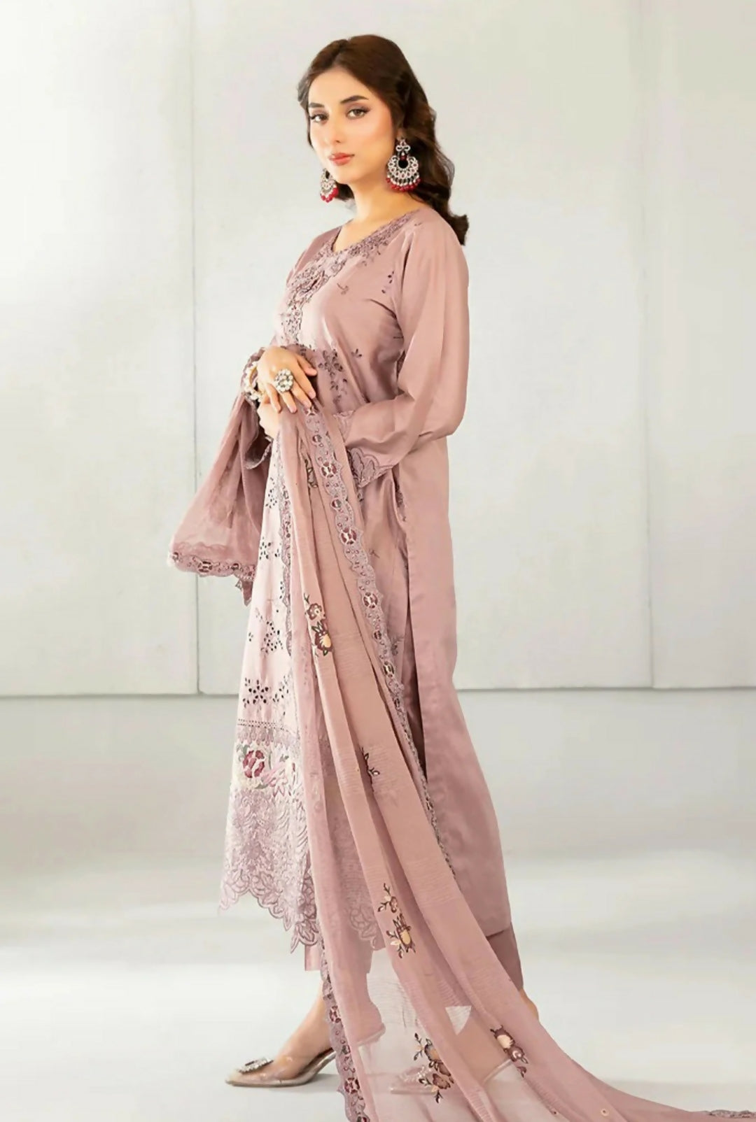 3 PCS Lawn Embroidered Dress | Women Locally Made Kurta | Sky Blue, Skin, Plum, Mint | All Sizes | Brand New