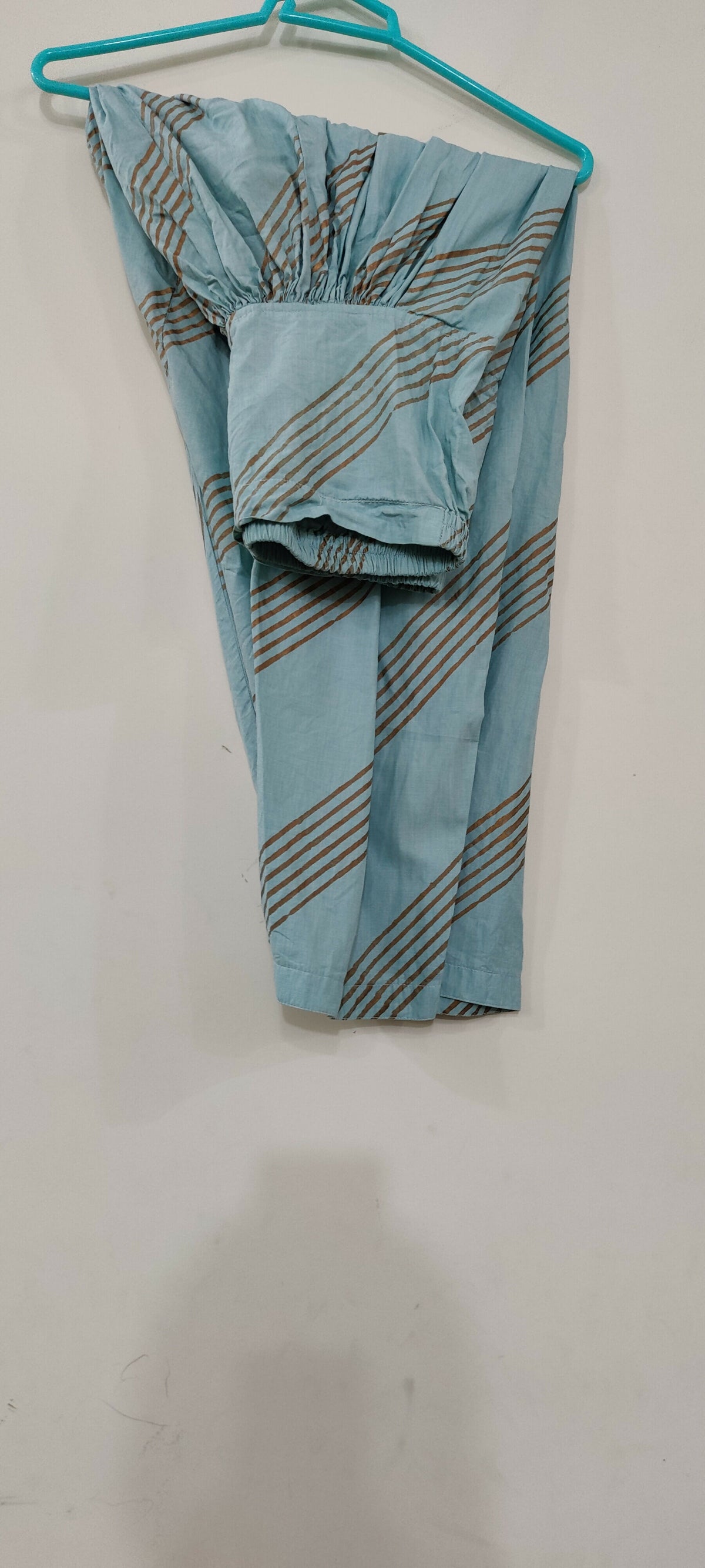 Block Print 2 PC Dress | Women Locally Made Dress | Sky Blue | Medium | Preloved