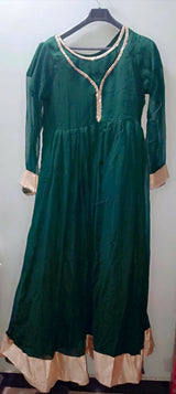 Green Anarkali Frock | Women Frocks & Maxis | Large | Worn Once