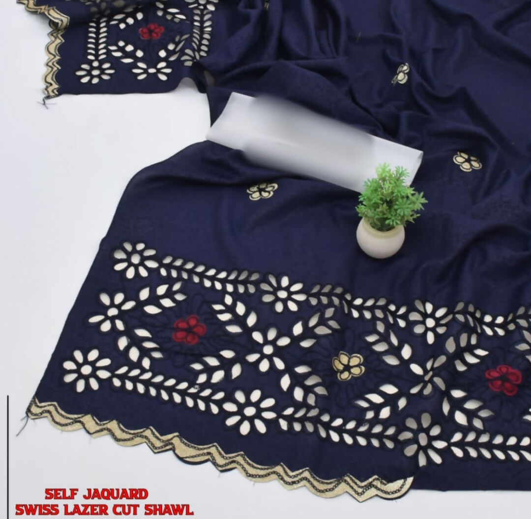 Self Jacquard Embroidered Summer Shawl | Women Clothing | Shawls | Brand New