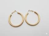 Chunky Gold Tubular Hoops | Women Jewelry | Earrings |Large | Brand New
