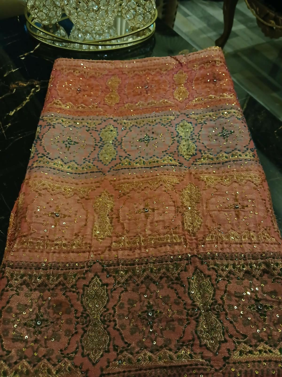 Beautiful Banarsi Embroidered Shawl | Women Accessories | Duppatas & Shawls | Large | Worn Once