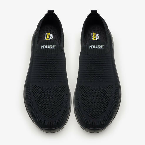 NDURE | Men's Minimalist Monochrome Black Sneakers | SKU:M-SN-TRN-0005 | Men Shoes | Size: 42 | Brand New