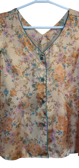 Brown Shamoz Silk PJ Set | Women New PJ Set | Women Loungewear & Sleepwear | Large | New