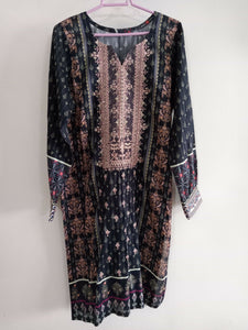 Black & Peach Embroidered kurta | Women Locally Made Kurta | Medium | New