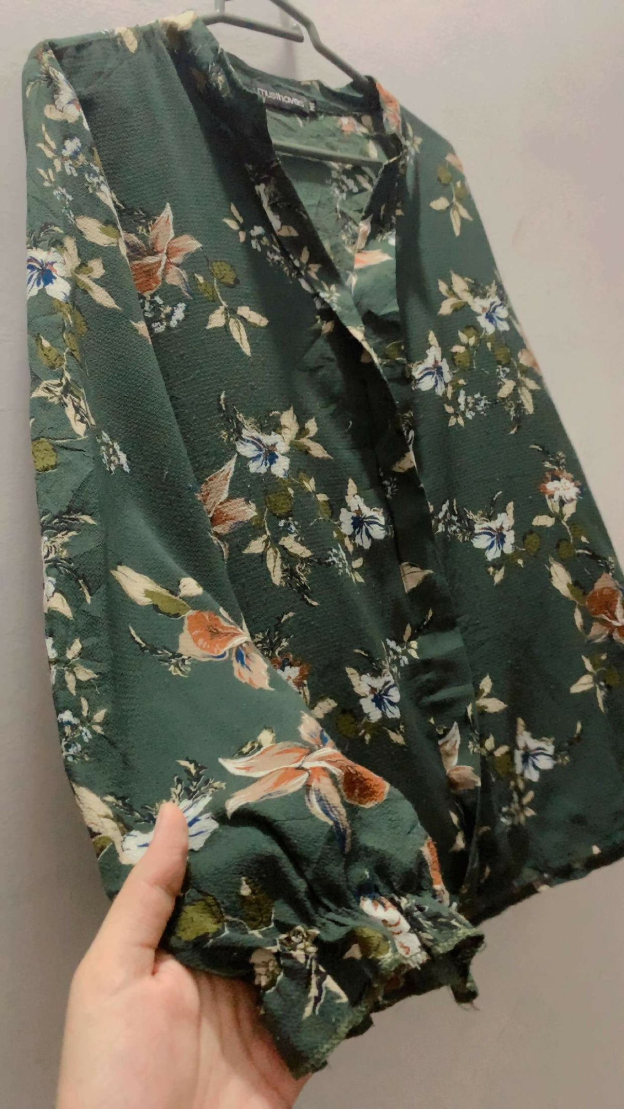 Green Floral Print Stylish Western Top | Women Tops & Shirts | Medium | Preloved