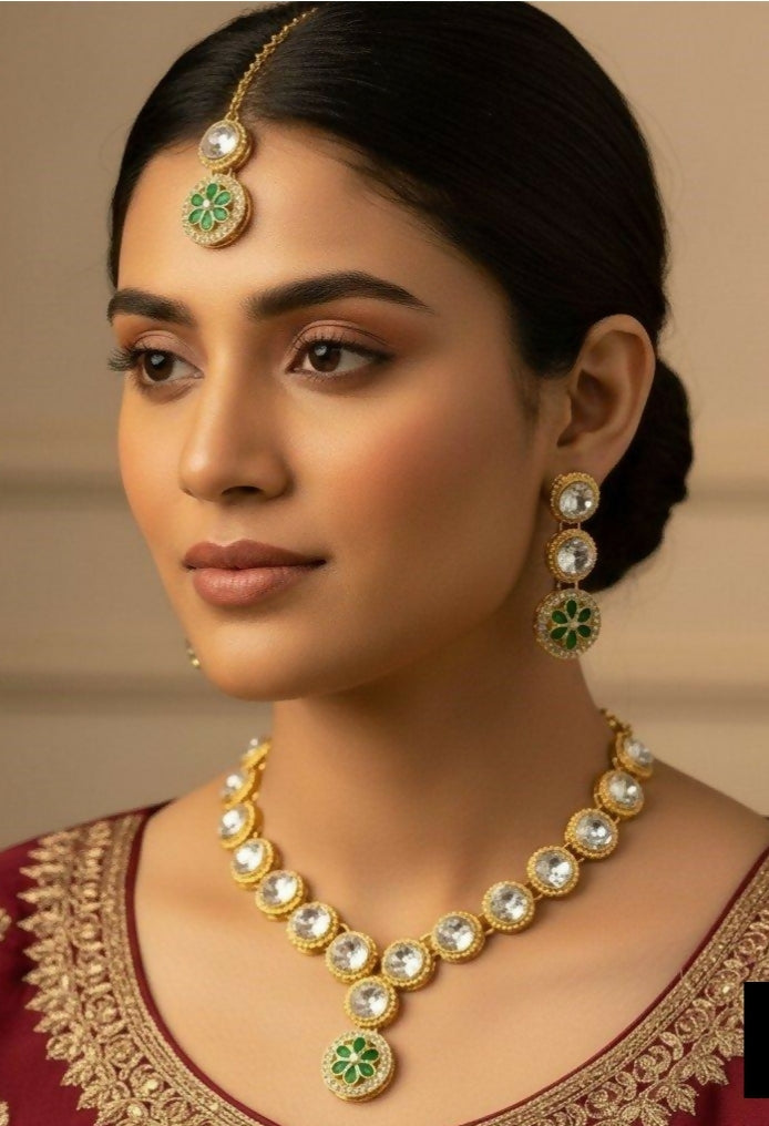 Round flower necklace set-00025 | Women Jewelry | Wedding Jewelry & Sets | New