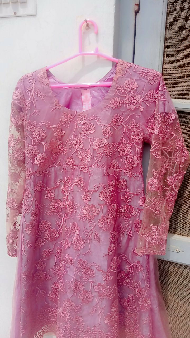 Light Purple Floral Dress | Women Locally Made Formals | Medium | Preloved