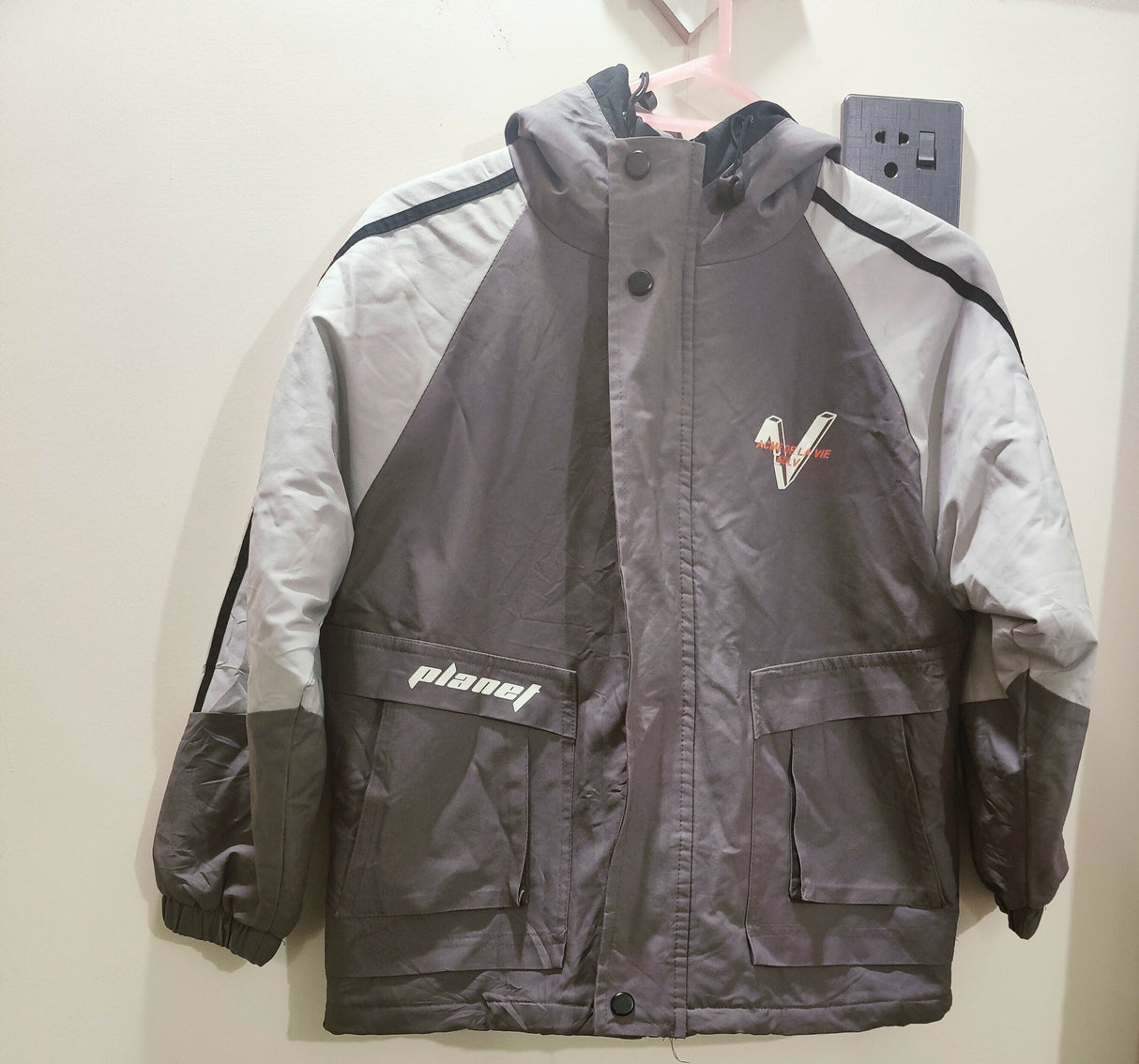 Grey Jacket With Hood | Boys Tops & Shirts | Small | Preloved