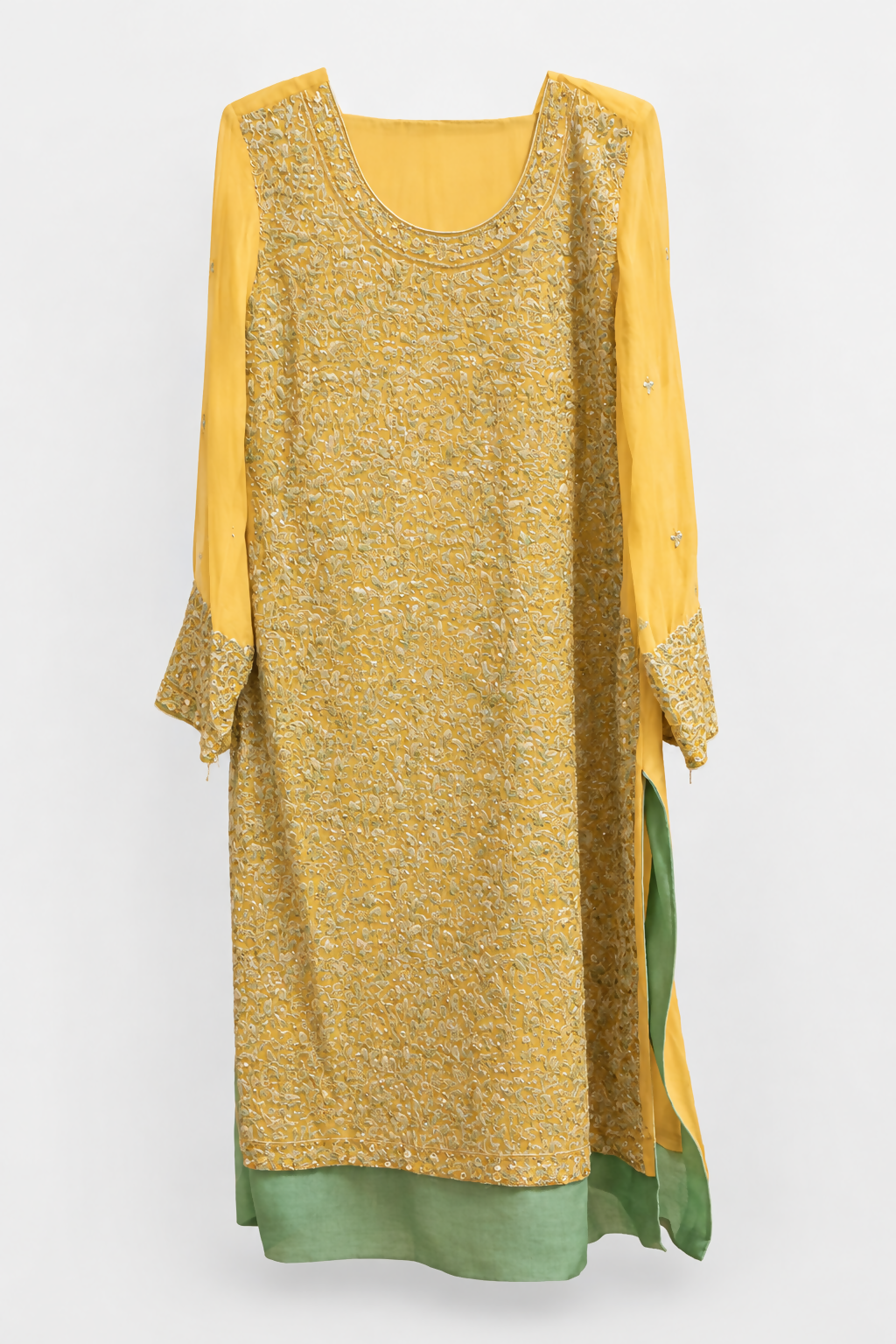 Beige & Blue Dress | Women Locally Made Formals | Medium | Worn Once