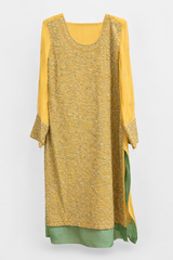 Beige & Blue Dress | Women Locally Made Formals | Medium | Worn Once