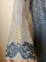 Grey 3PC Stitched Suit | Women Locally Made Formals | Medium | Preloved