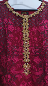 Kaara | Women Branded Formals | Black & Maroon | Small | Brand New